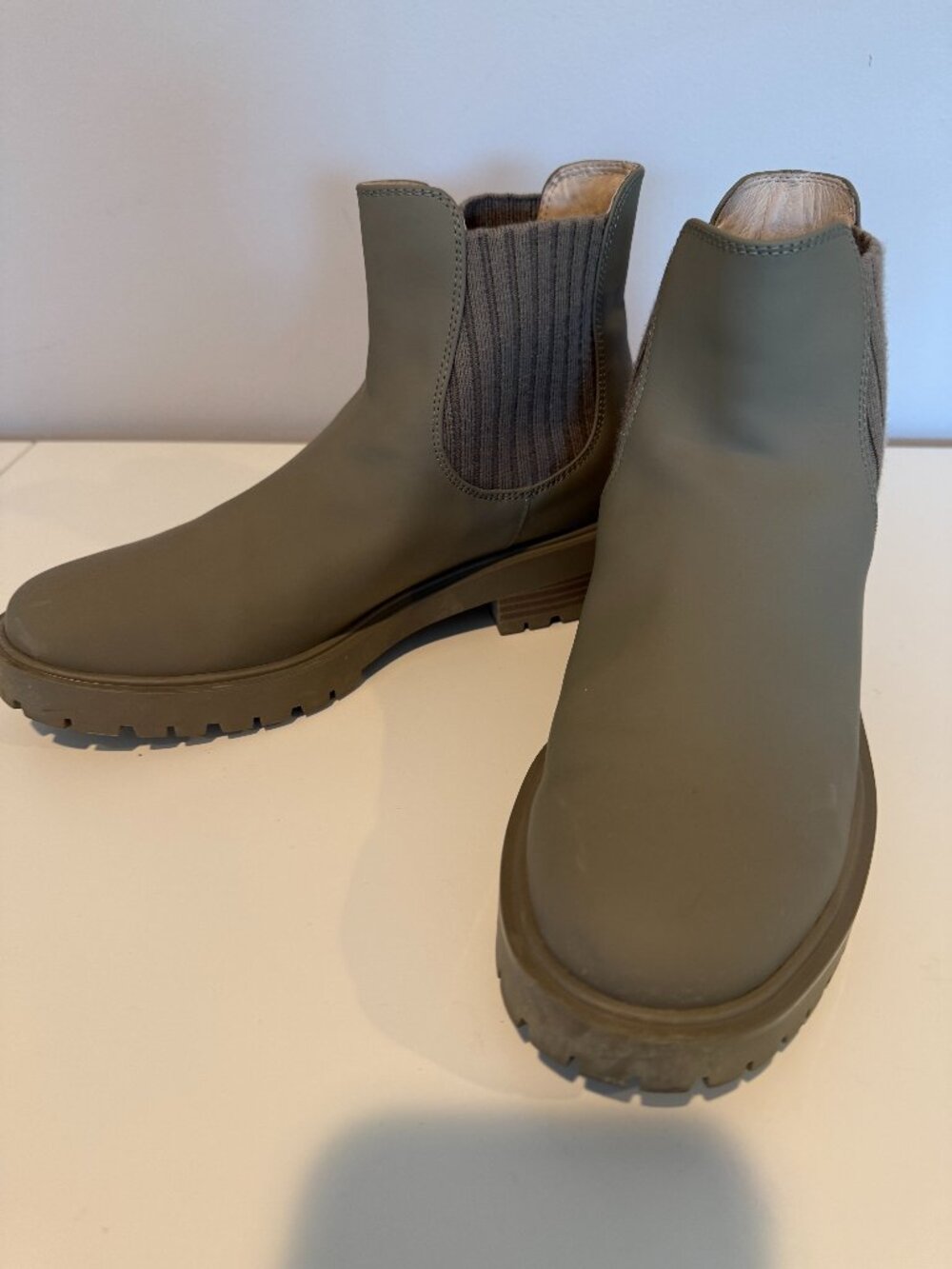 Staccato Chelsea Boots Leather Green Size 7